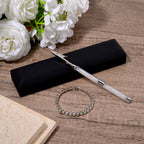 3 Piece Set - White Mystic Crystal Bracelet (Size 7.5) with Bracelet Buddy & Bracelet Box 70.00 Ct._4124147_1