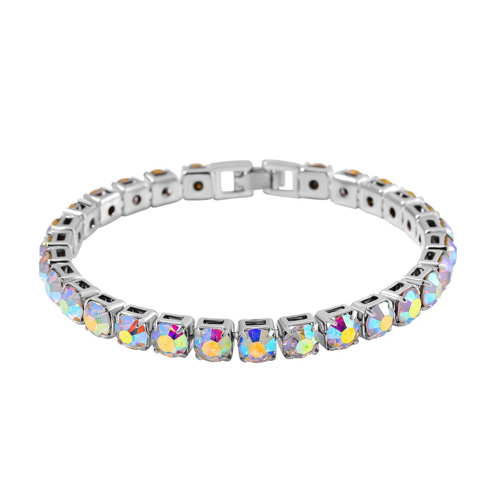 3 Piece Set - White Mystic Crystal Bracelet (Size 7.5) with Bracelet Buddy & Bracelet Box 70.00 Ct._4124147_4