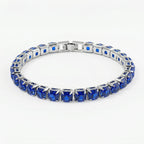 2 Piece Set - Blue Sapphire Crystal Bracelet (Size 7.5) with Bracelet Buddy 70.00 Ct.