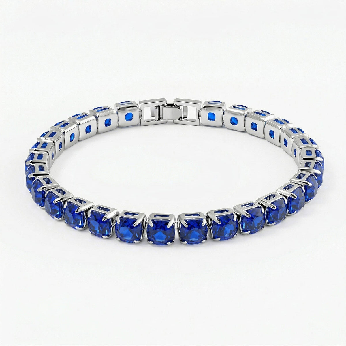 3 Piece Set of Blue Sapphire Crystal Bracelet (7.5 Inch) with Bracelet Buddy and Bracelet Box 70.00 Ct. V32699368 4