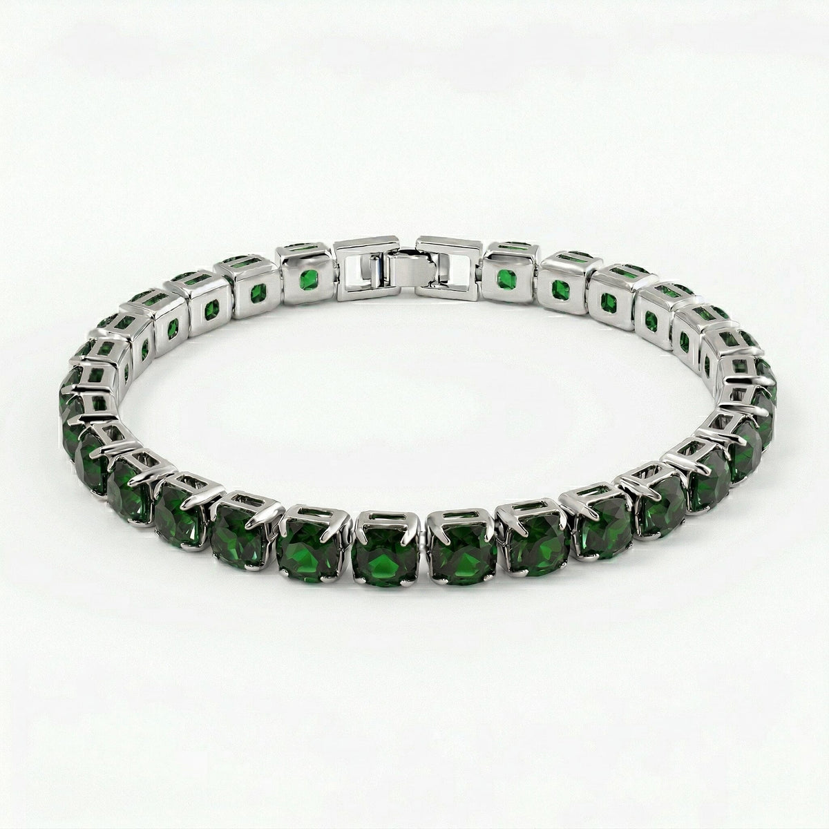 3 Piece Set of Green Crystal Bracelet (7.5 Inch) with Bracelet Buddy and Bracelet Box 70.00 Ct. V32731103 4