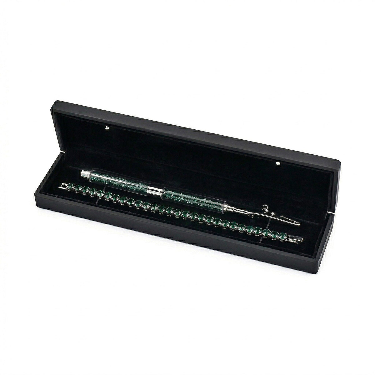 3 Piece Set of Green Crystal Bracelet (7.5 Inch) with Bracelet Buddy and Bracelet Box 70.00 Ct. V32731103 6