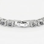 3 Piece Set - White Crystal Bracelet (Size 7.5) with Bracelet Buddy & Bracelet Box 70.00 Ct.