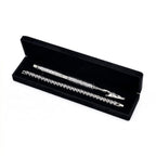 3 Piece Set - White Crystal Bracelet (Size 7.5) with Bracelet Buddy & Bracelet Box 70.00 Ct.