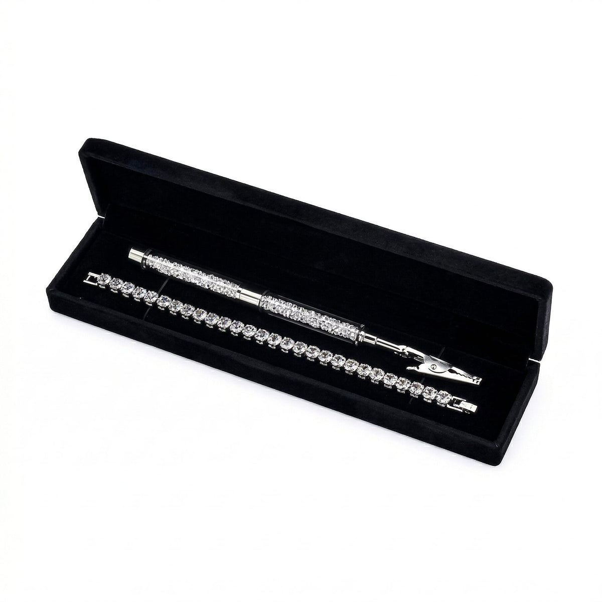 3 Piece Set of White Crystal Bracelet (7.5 Inch) with Bracelet Buddy and Bracelet Box 70 Ct V32619114 6