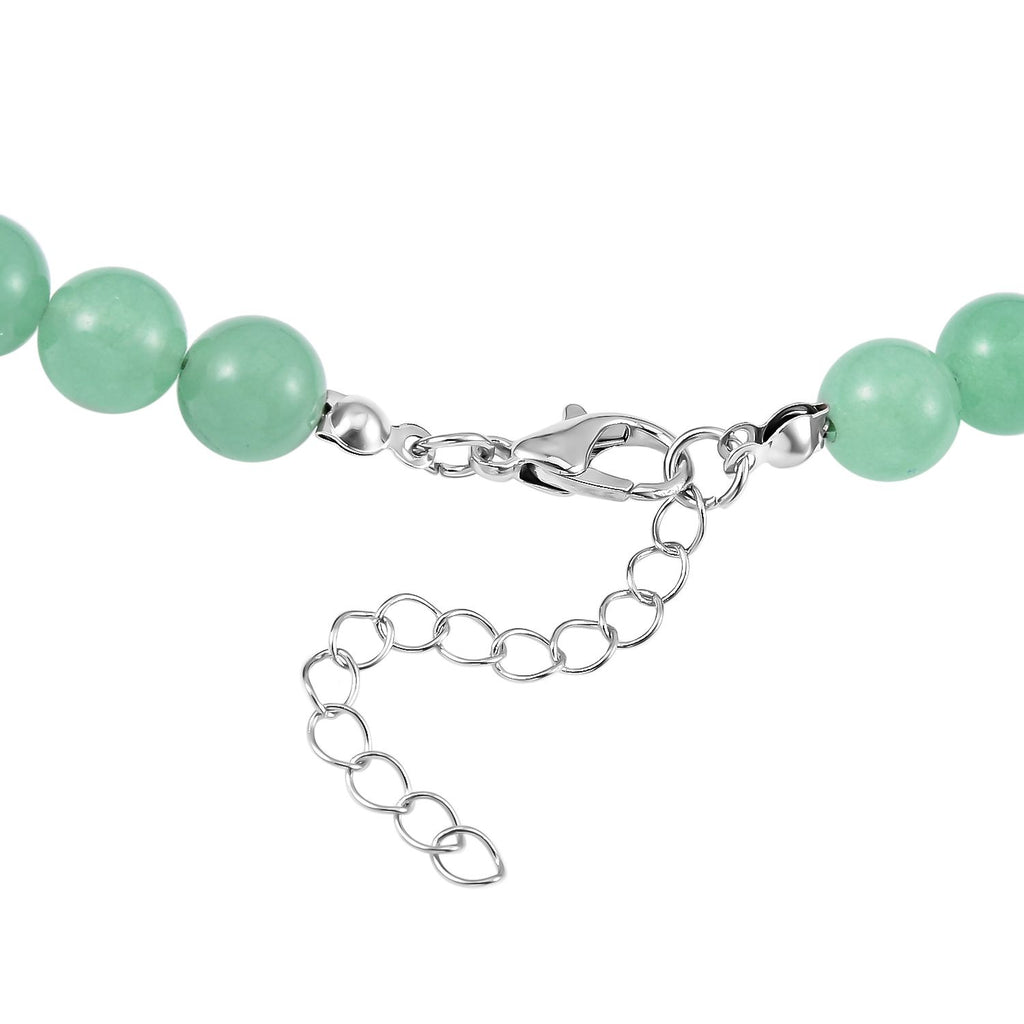 Set of 2 - Multi Gemstones 7 Chakras Lotus Motif Necklace (Size - 18+2 Ext) & Stretchable Bracelet (Size - 7.5) in Silver Tone 297.50 Ct._4166527_4