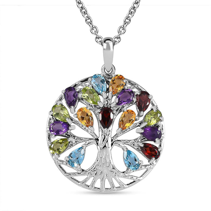 4.25 Ct. Citrine Tree of Life Pendant in Sterling Silver With Chain (Size 20) 4195406 1