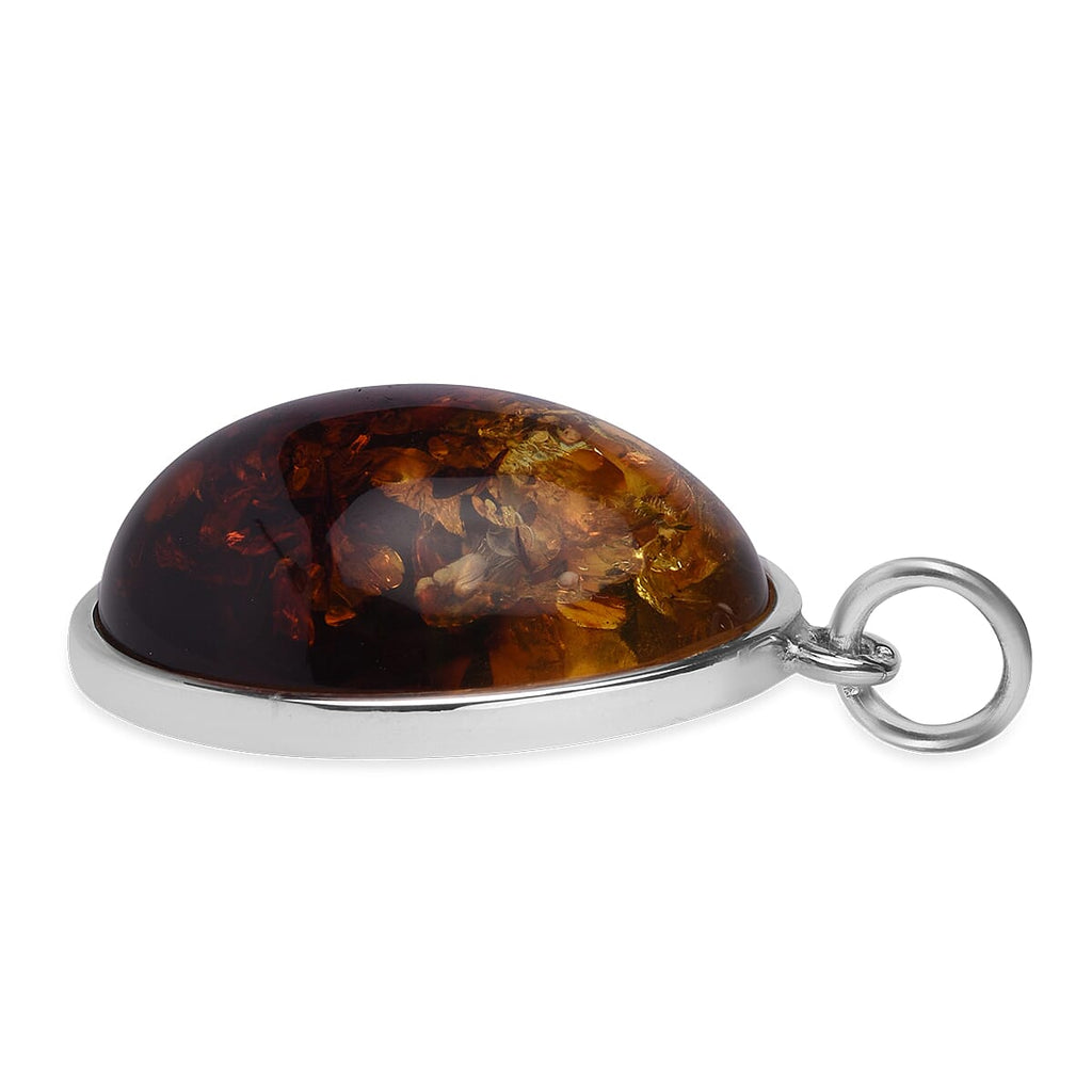 Tucson Special- Natural Baltic Amber Pendant in Sterling Silver