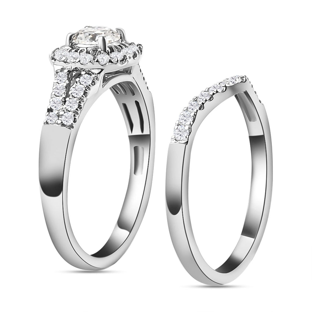 D'Joy Set of 2 - Moissanite Stackable Ring in Platinum Overlay Sterling Silver_4200930_3