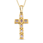 Royal Bali Collection - D'Joy Tanzanite Cross Pendant with Chain (Size 20) in 18K Vermeil Yellow Gold Plated Sterling Silver 1.13 Ct._4202892_4