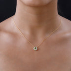 Calabar Tourmaline & Diamond Halo Pendant with Chain (Size 20) in 18K Yellow Gold Vermeil Plated Sterling Silver_4215591_1