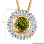 Calabar Tourmaline & Diamond Halo Pendant with Chain (Size 20) in 18K Yellow Gold Vermeil Plated Sterling Silver_4215591_6