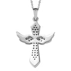 Royal Bali Collection - D'Joy Moissanite Angel Wings Pendant with Chain (Size 20) in Platinum Overlay Sterling Silver_4219079_4
