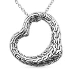Royal Bali - Handmade Sterling Silver Heart Tulang Naga Pendant with Chain (Size 20)_4245803
