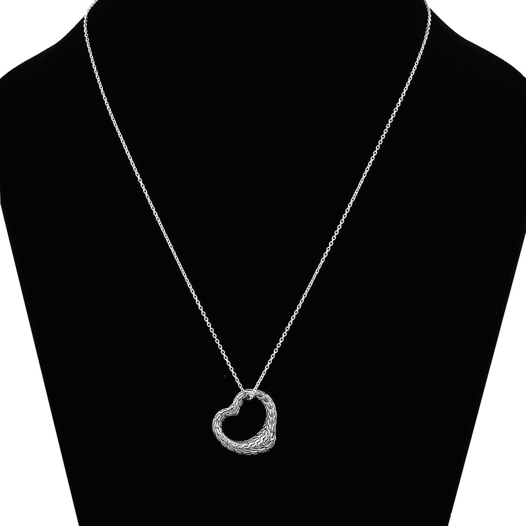 Royal Bali - Handmade Sterling Silver Heart Tulang Naga Pendant with Chain (Size 20)_4245803_2