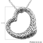 Royal Bali - Handmade Sterling Silver Heart Tulang Naga Pendant with Chain (Size 20)_4245803_5