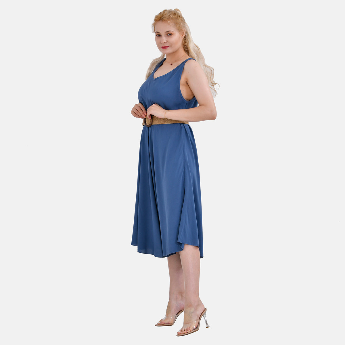Tamsy Umbrella Dress with An Elastic Belt V32757483 3