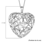 LUCY Q Amore Filigree Collection - Heart Pendant with Adjustable Chain (Size 28/24/20/16) in Rhodium Overlay Sterling Silver_4249661_7