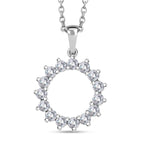 Natural Zircon Sterling Silver Circle Pendant with Stainless Steel Chain (Size 20), 2.25 Ct._4267819