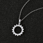 Natural Zircon Sterling Silver Circle Pendant with Stainless Steel Chain (Size 20), 2.25 Ct._4267819_1
