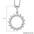 Natural Zircon Sterling Silver Circle Pendant with Stainless Steel Chain (Size 20), 2.25 Ct._4267819_6