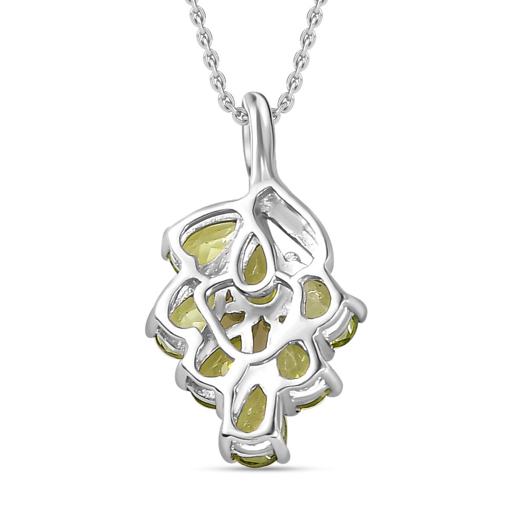 Hebei Peridot Pendant withl Chain (Size 20) in Platinum Overlay Sterling Silver 1.26 Ct_4268081_4