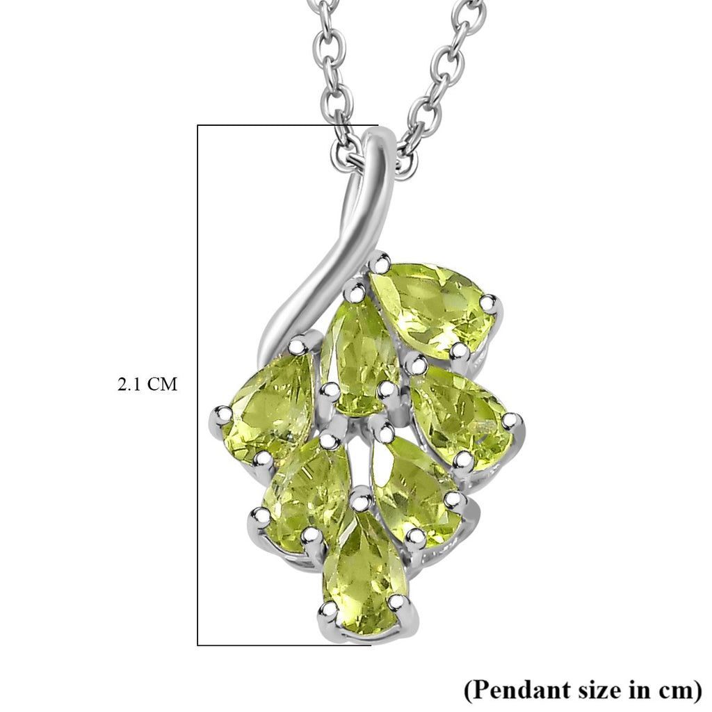 Hebei Peridot Pendant withl Chain (Size 20) in Platinum Overlay Sterling Silver 1.26 Ct_4268081_6