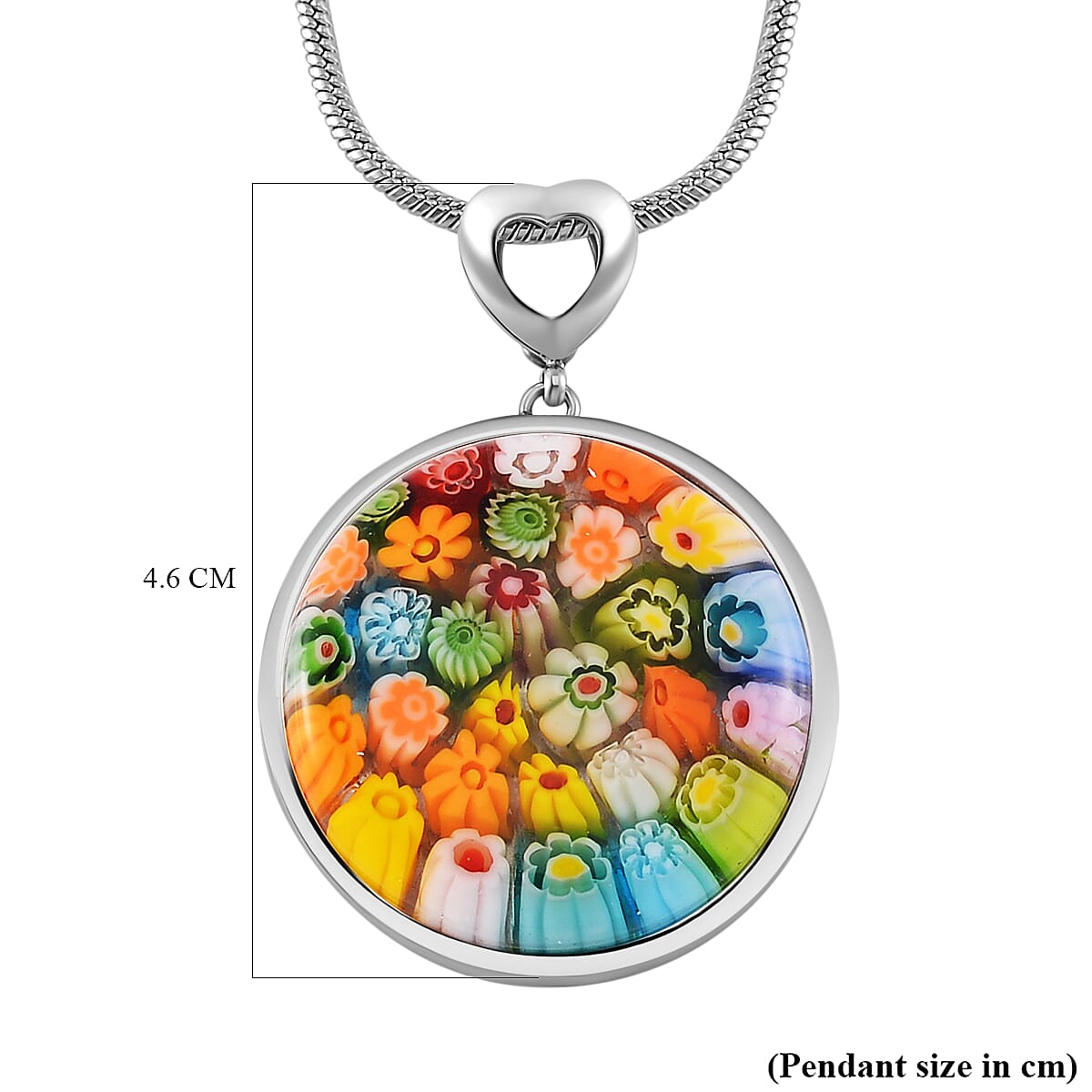 Multi Colour Murano Style Glass Pendant with Stainless Steel Chain (Size 28 Adjustable) 25 Ct 4276135 7
