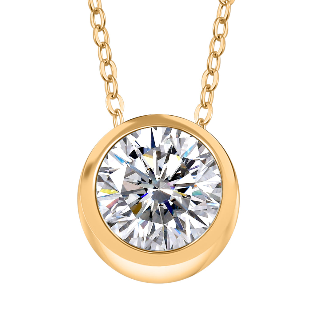 White Topaz Pendant with Chain (Size 20) in 18K YG Vermeil Sterling Silver  1.000  Ct._4277032