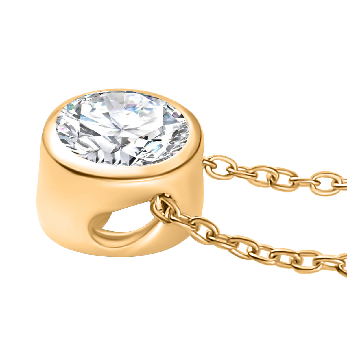 White Topaz Pendant with Chain (Size 20) in 18K YG Vermeil Sterling Silver  1.000  Ct. 4277032 4