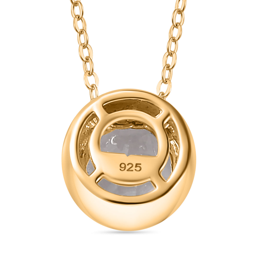 White Topaz Pendant with Chain (Size 20) in 18K YG Vermeil Sterling Silver  1.000  Ct._4277032_4