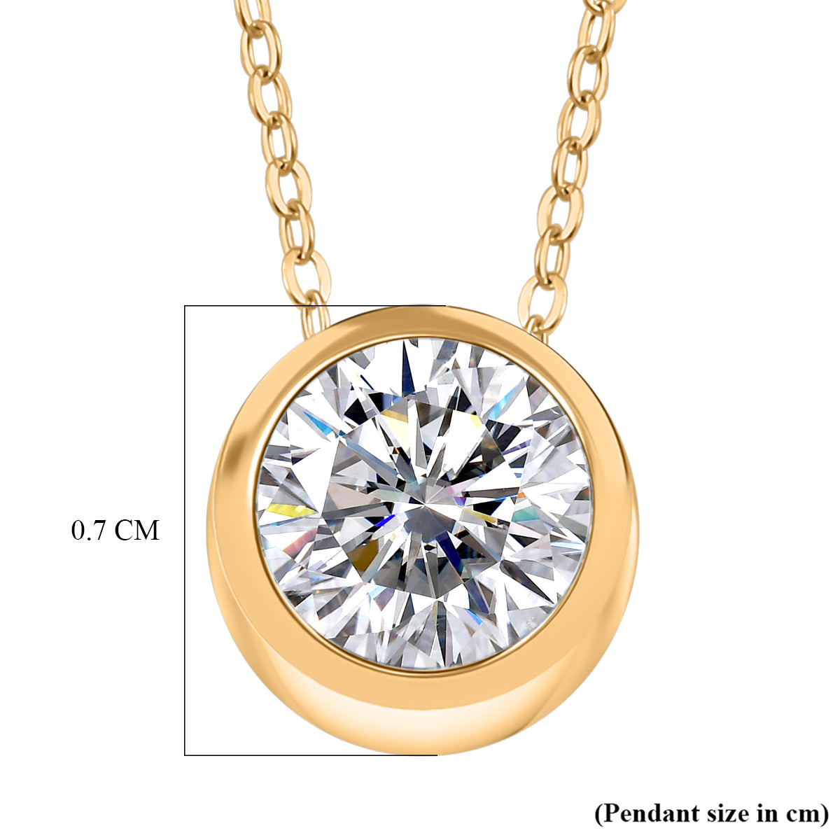 White Topaz Pendant with Chain (Size 20) in 18K YG Vermeil Sterling Silver  1.000  Ct. 4277032 7