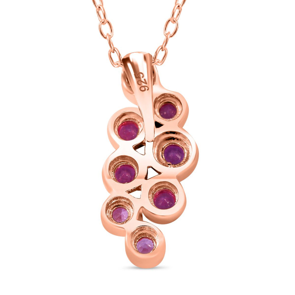 Madagascar Pink Sapphire Pendant with Chain (Size 20) in 18K Rose Gold Vermeil Sterling Silver 1.50 Ct_4280115_4