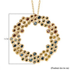 JCK Vegas Closeout - Multi Colour Diamond Pendant with Chain (Size 20) in 18K Vermeil Yellow Gold Plated Sterling Silver 1.00 Ct.
