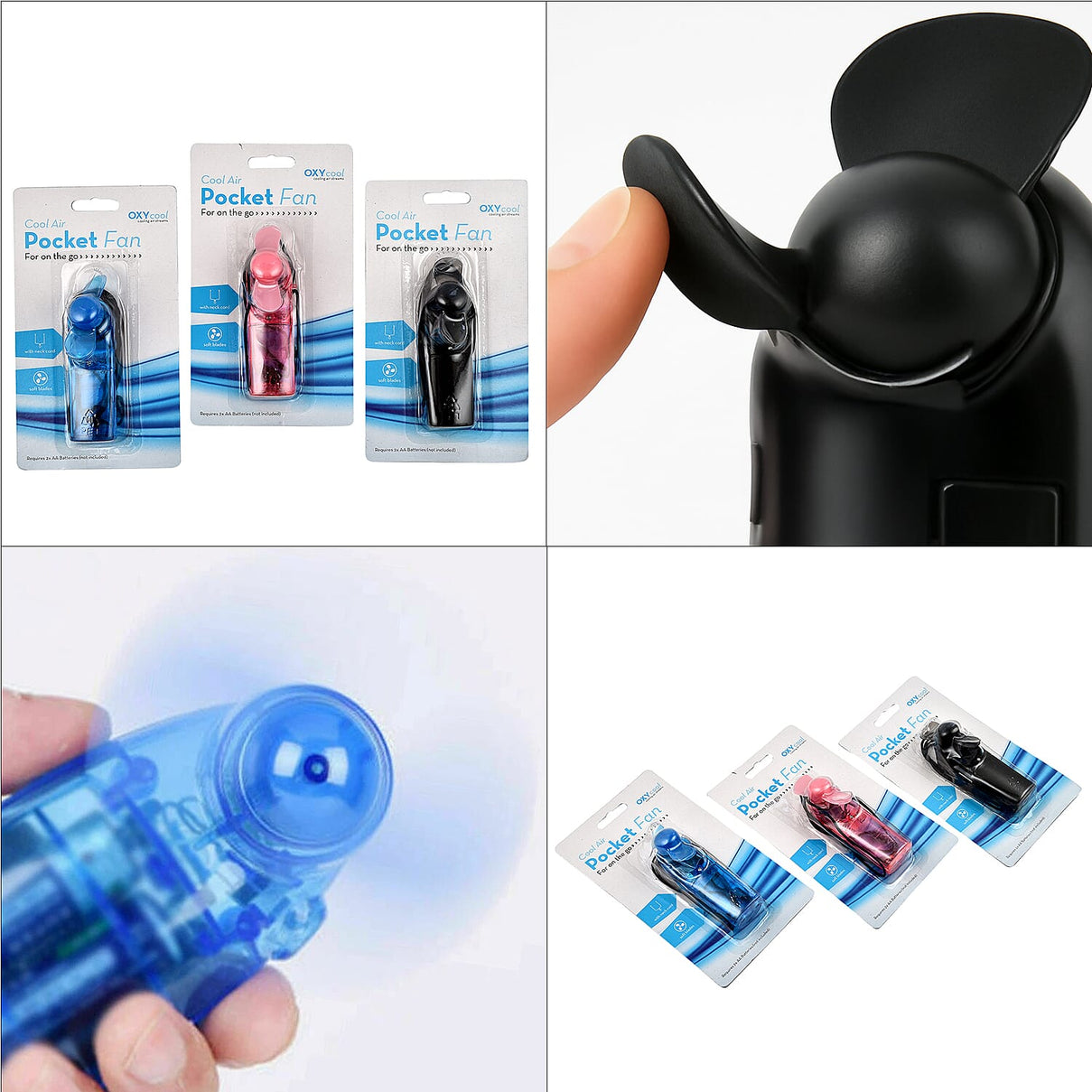 Set of 3 Oxycool Pocket Fans with Neck Cord 4283567 6