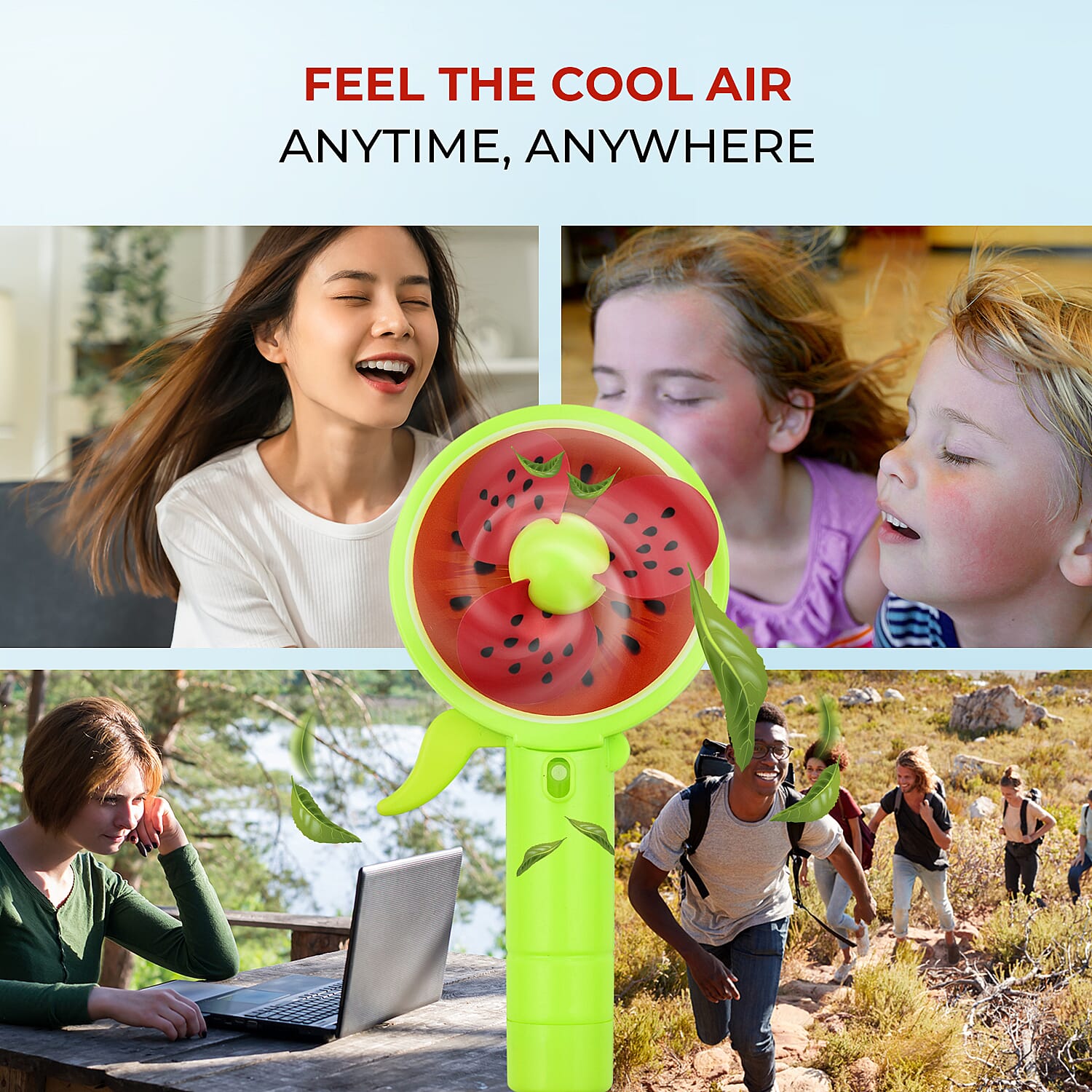 Set of 2 OXYCool Mini Fruit Handheld Fans 4283568 2