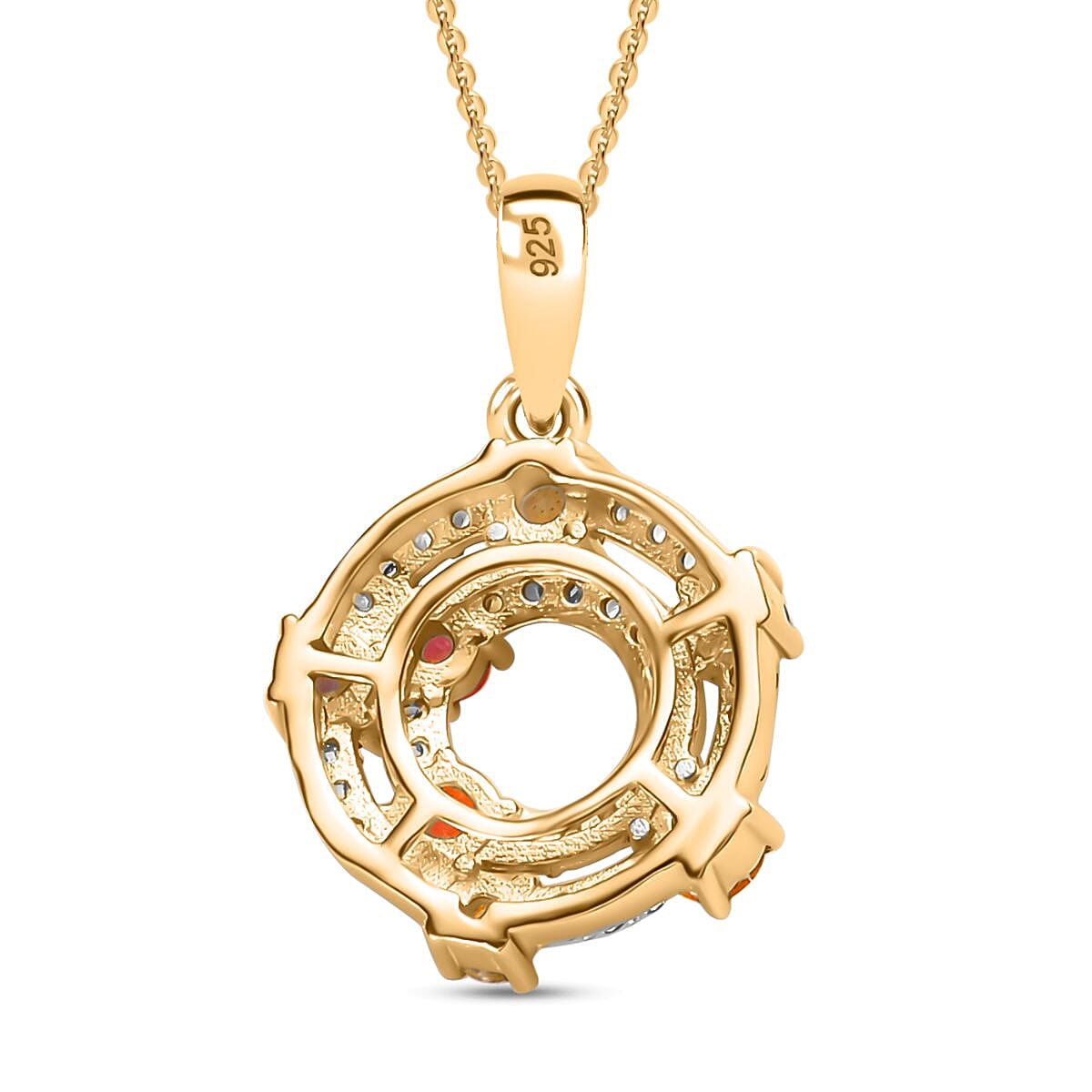 Rainbow Sapphire and Natural Zircon Celestial Pendant with Chain (Size 20) in 18K Yellow Gold Vermeil Plated Sterling Silver 4284948 5