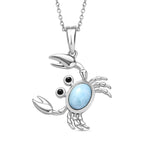GP Sealife Collection - Larimar & Boi Ploi Black Spinel Pendant with Chain (Size 20) in Rhodium Overlay Sterling Silver 1.22 Ct._4285330