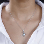GP Sealife Collection - Larimar & Boi Ploi Black Spinel Pendant with Chain (Size 20) in Rhodium Overlay Sterling Silver 1.22 Ct._4285330_2