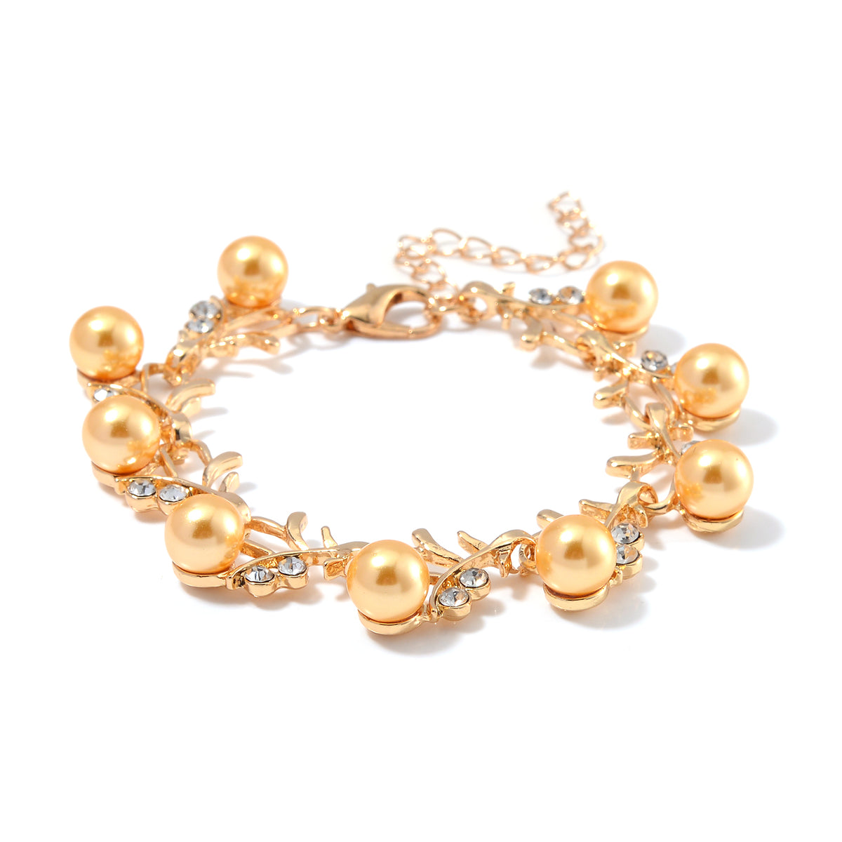 2 Piece Set - Pink Shell Pearl Bracelet (Size - 6.5-1.5 Ext) and Earring with Push Back in Rose Gold Tone 45.10 Ct. 4287481 4
