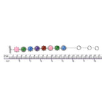 Pink, Red, Blue, Green and Purple Jade Bracelet (Size 6.5 - 7.5 - 8.25) in Rhodium Overlay Sterling Silver 43.175 Ct, Silver wt 13.63 Gms.