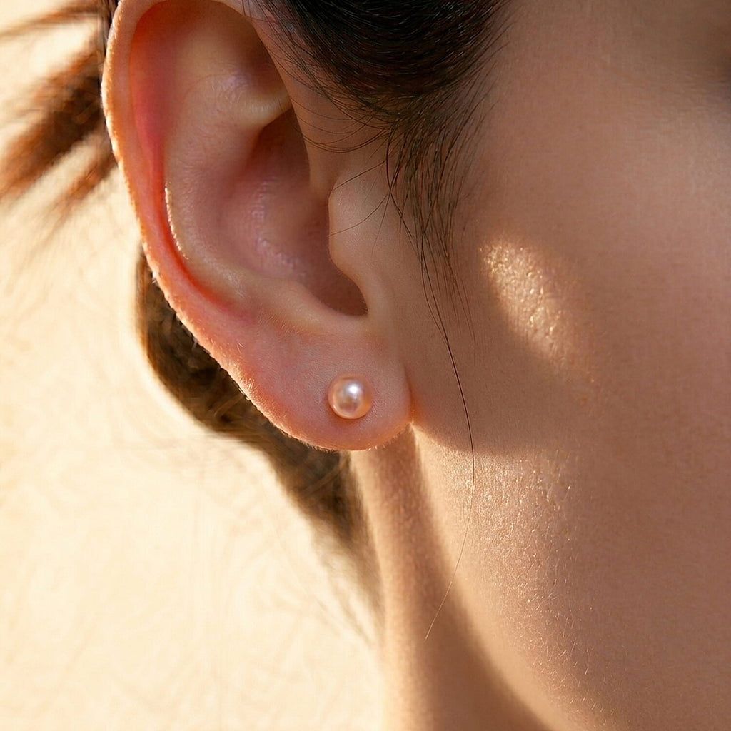 WOW Deal - Set of 5 - Multi Colour Fresh Water Pearl Stud Earrings with Push Backs 12.50 Ct._4313892_4