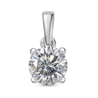 THE ULTIMATE BRIDAL SET - Moissanite Solitaire Ring, Pendant & Stud Earrings with Push-Post in Rhodium Overlay Sterling Silver 2.38 Ct._4322745_5