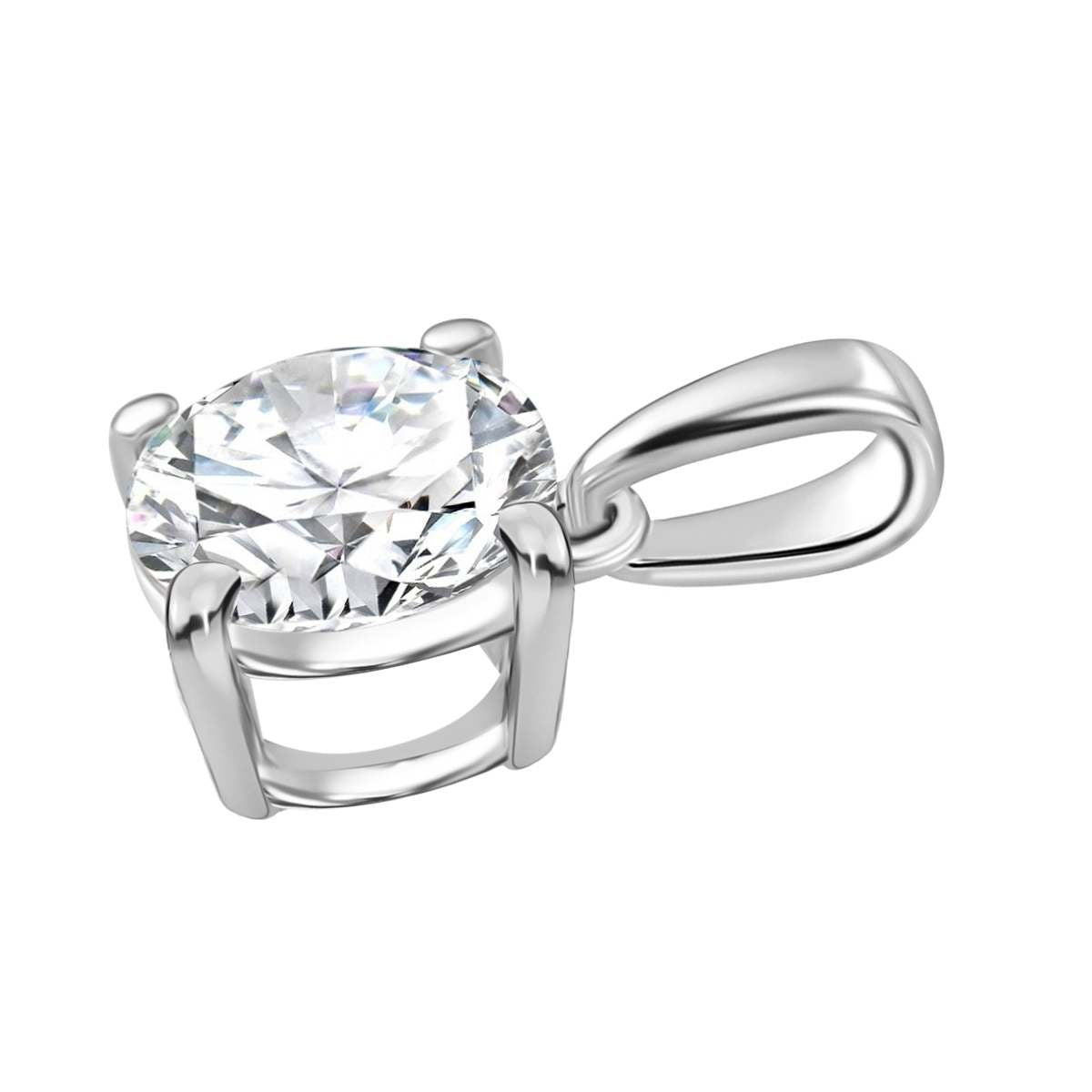 3 Piece Set - Moissanite Solitaire Ring, Solitaire Pendant and Solitaire Stud Earrings in Rhodium Overlay Sterling Silver 2.46 Ct. 4322745 7