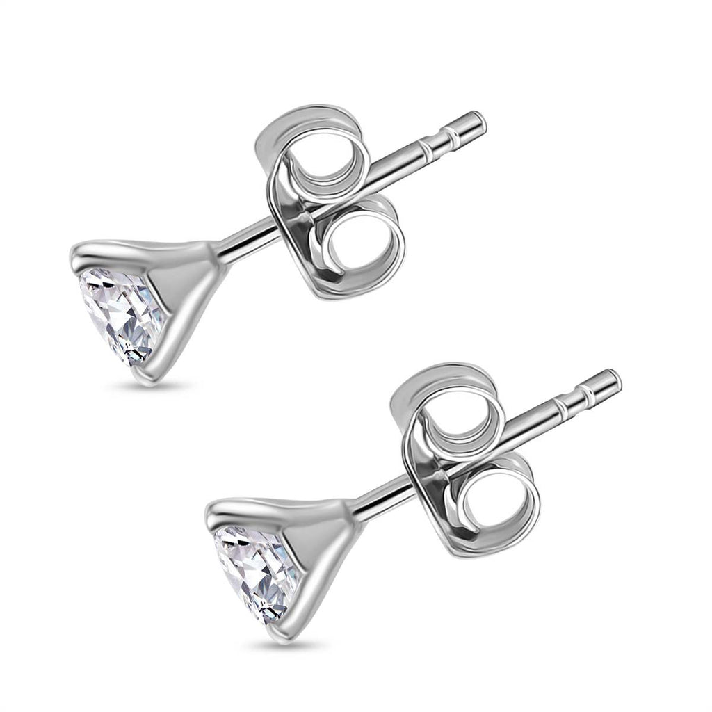 THE ULTIMATE BRIDAL SET - Moissanite Solitaire Ring, Pendant & Stud Earrings with Push-Post in Rhodium Overlay Sterling Silver 2.38 Ct._4322745_8
