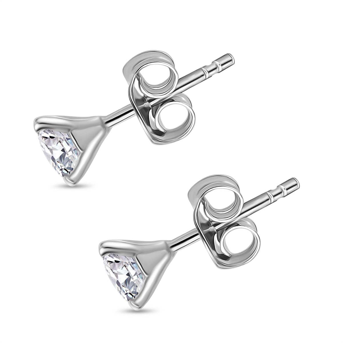 3 Piece Set - Moissanite Solitaire Ring, Solitaire Pendant and Solitaire Stud Earrings in Rhodium Overlay Sterling Silver 2.46 Ct. 4322745 9