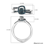 Set of 2 - Blue Diamond Band Ring in Rhodium Overlay Sterling Silver 0.33 Ct._4324557_5