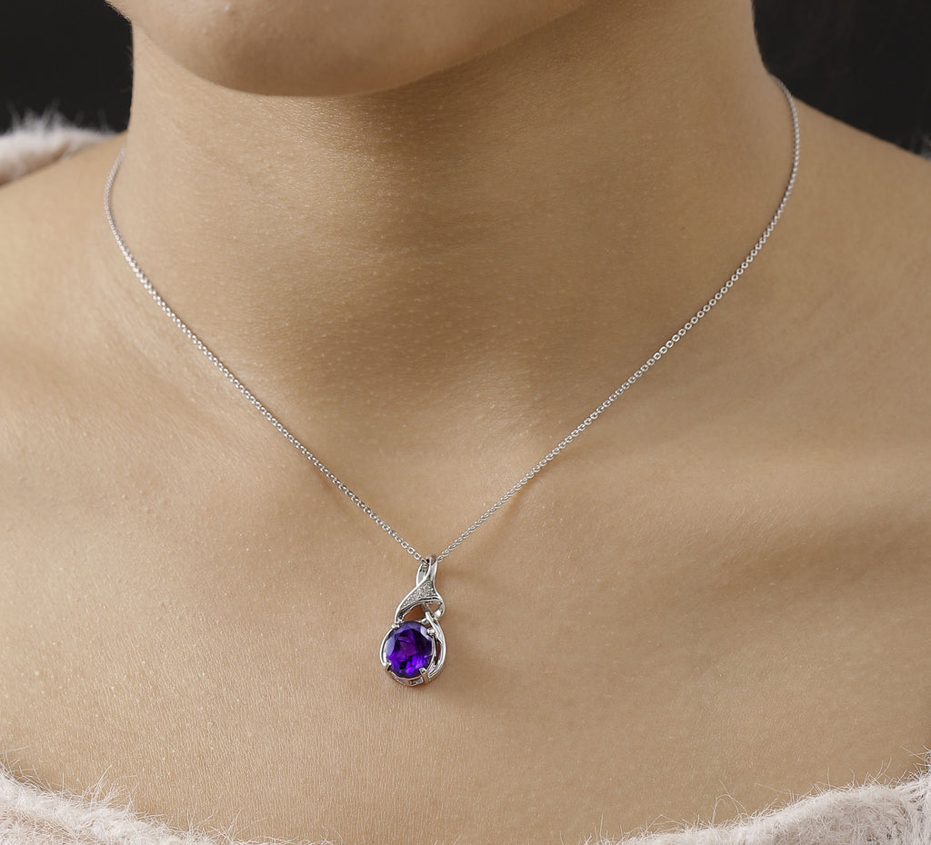 Champagne Diamond Pendant with Chain (Size 20) in Rhodium Overlay Sterling Silver 0.48 Ct._4325603_2
