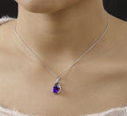 Champagne Diamond Pendant with Chain (Size 20) in Rhodium Overlay Sterling Silver 0.48 Ct._4325603_2