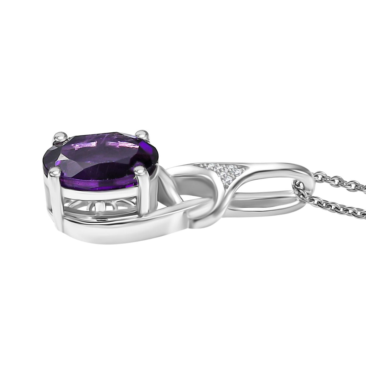 Champagne Diamond Pendant with Chain (Size 20) in Rhodium Overlay Sterling Silver 0.48 Ct. 4325603 4